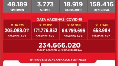 UPDATE Covid-19 Indonesia, 29 Oktober: Tambah 3.141 Kasus Baru, Meninggal 27 Orang