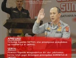 GAASS Mengapresisai Kapolda Sumsel untuk Pemadaman Api Karhutla