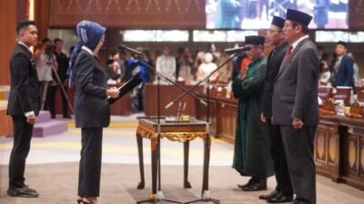 Mantan Wabup Muara Enim Nurul Aman Resmi Dilantik Sebagai Anggota DPRD Sumsel