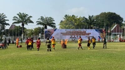 Apel Gelar Pasukan Dan Simulasi Karhutla Di Griya Agung, Polda Sumsel Tegaskan Kesiapsiagaan Hadapi Ancaman Musim Kemarau