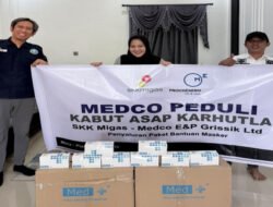 SKK Migas dan Medco E&P Distribusikan Ribuan Kotak Masker ke Wilayah Terdampak Karhutla di Muba